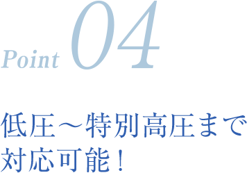 低圧～特別高圧まで対応可能！