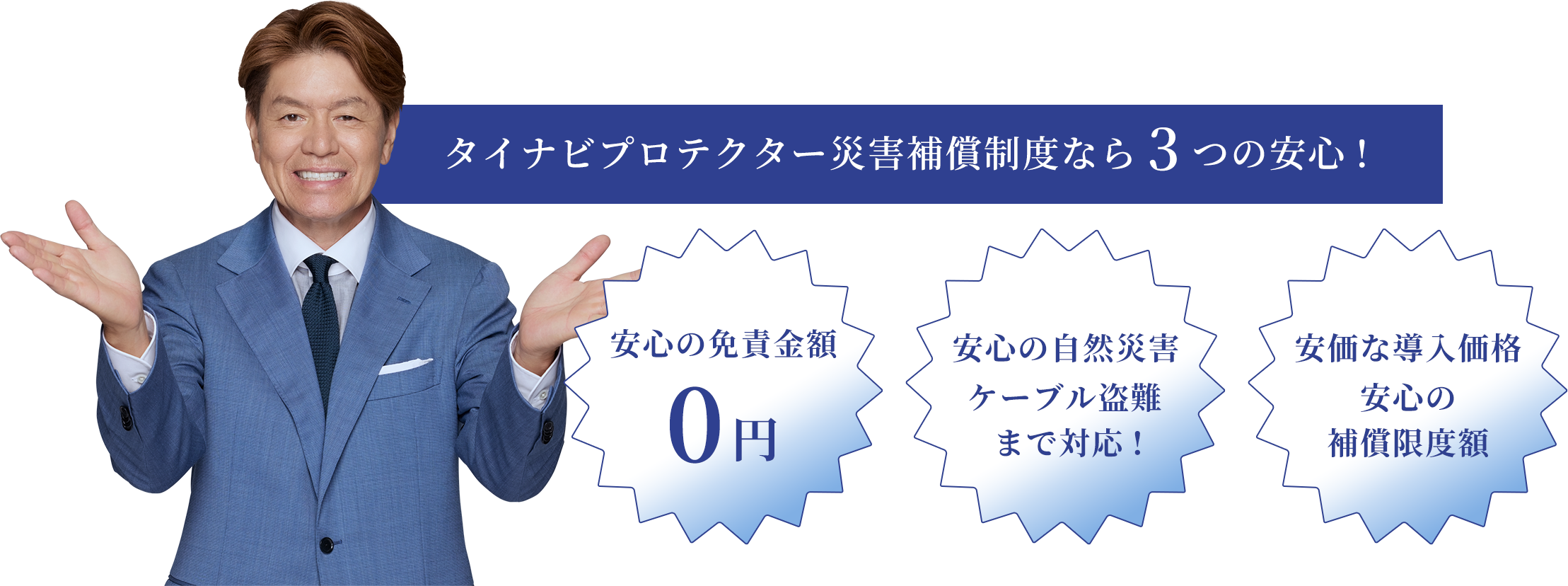 タイナビプロテクター災害補償制度なら3つの安心!