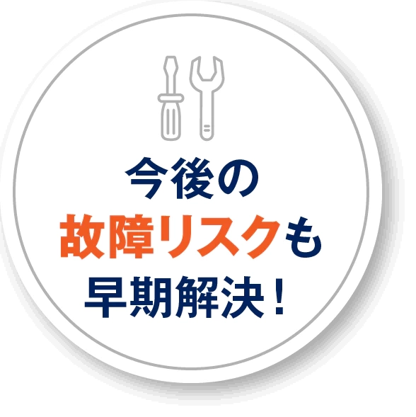 今後の故障リスクも早期解決！